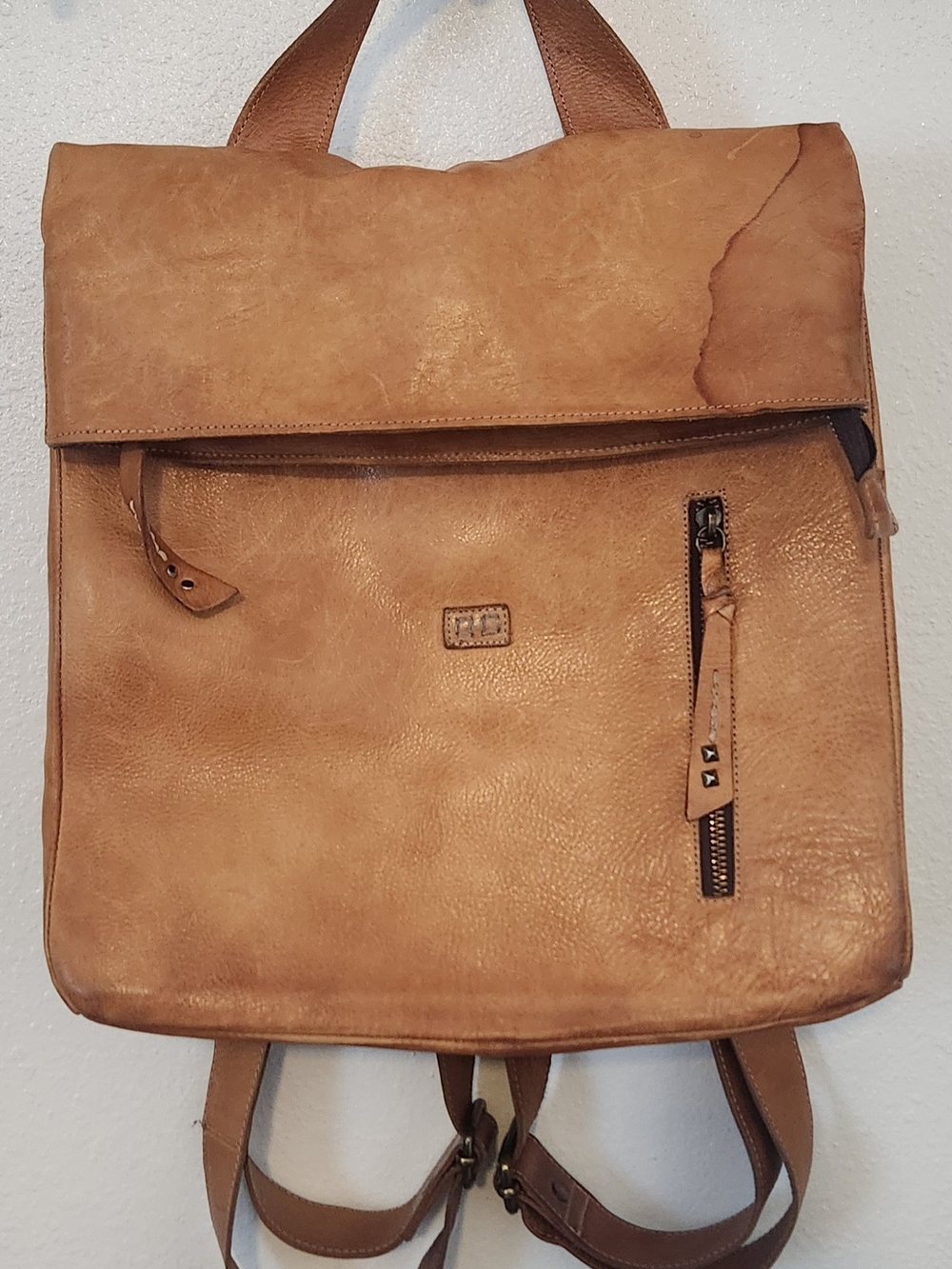 Authentic Bed Stu "Howie" Convertible Leather Backpack – Tan Rustic